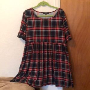 Comfy, plaid dress.
